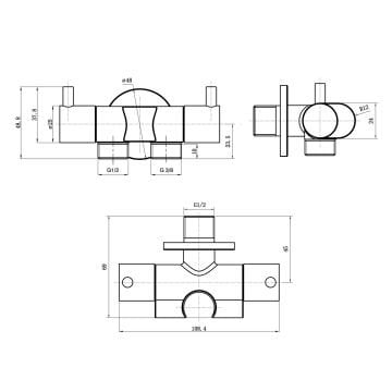Fause Çift Çıkışlı Çiftli Taharet Musluğu Askılı KDC108