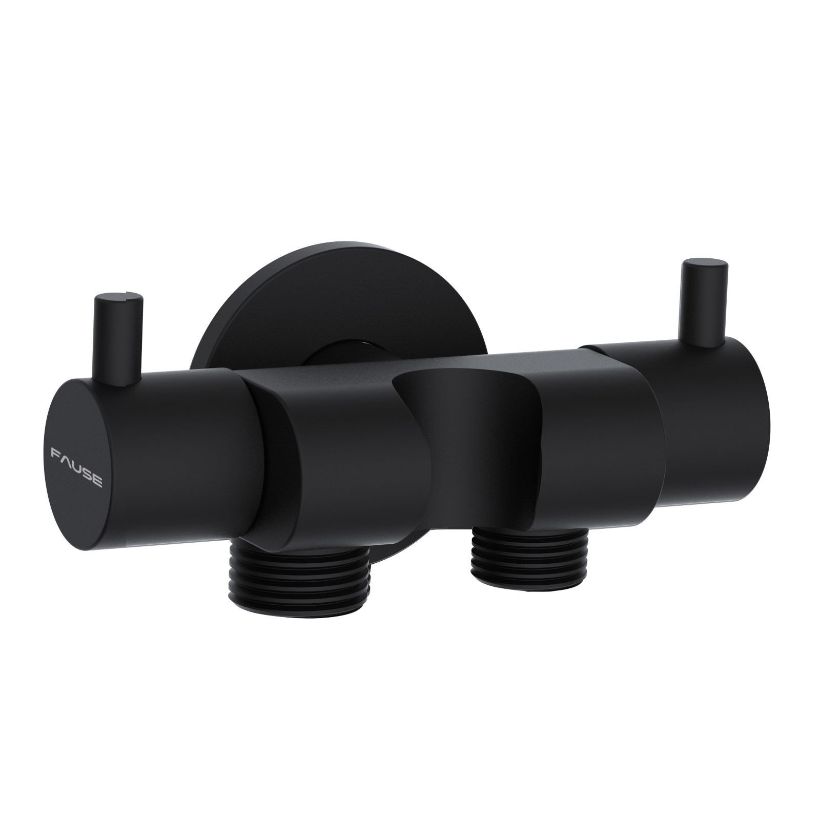 Fause Çift Çıkışlı Çiftli Taharet Musluğu Askılı Siyah KDC108-B