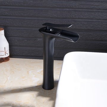 Fause Yüksek Çanak Lavabo Bataryası Şelale Siyah KSL102-B