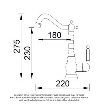 Fause Rustik Eviye Bataryası Vintage Altın Gold KTE100-G