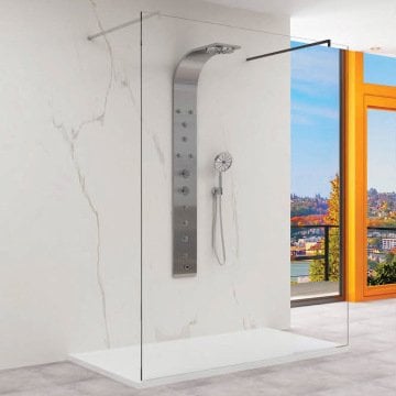 S'tina Yan Panel Duşakabin Teknesiz 8mm Temperli Cam Bianca