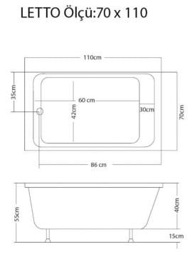 S'tina Dikdörtgen Küvet / Jakuzi Letto 70x110 cm - Jakuzi Sistem1