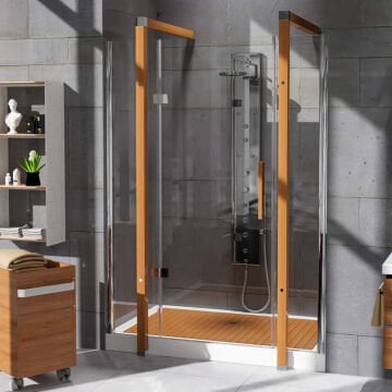 S'tina İki Duvar Arası Ahşap Duşakabin Wood MS23