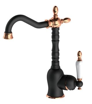 GPD Tek Gövde Lavabo Bataryası Retro Siyah Rose MTL180-S-R
