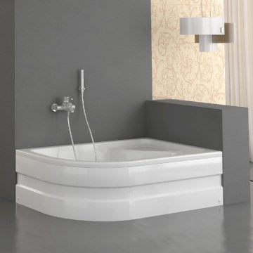 S'tina Oval Oturmalı Asimetrik Mini Küvet Asse 90x120 cm - Jakuzi Yok