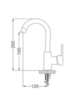 GMS Kuğu Lavabo Bataryası Zirve Siyah Krom ZRV301-K