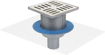 Sukar Yalıtım Uyumlu Çelik Çerçeveli Yer Süzgeci 15x15 cm Ø70 Alttan