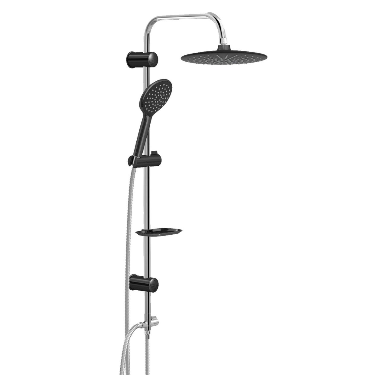 Sukar Tepe Duş Sistemi Deluxe Siyah Krom SB-5200-01