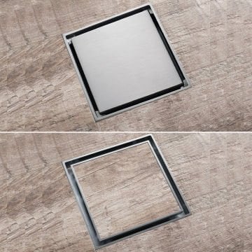 Fause Komple Çelik Seramik Uyumlu Ankastre Yer Süzgeci 10x10 cm KSZ101