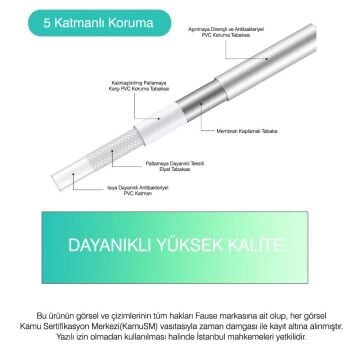 Fause PVC Black Duş Hortumu 150 cm Pirinç Somon Siyah KDH103-B
