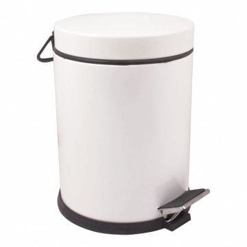 Pedallı Beyaz Çöp Kovası 5 lt
