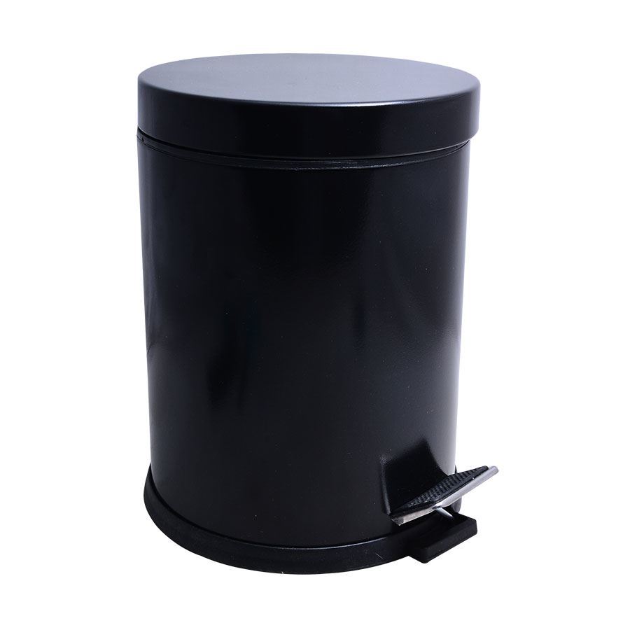 Pedallı Siyah Çöp Kovası 5 lt