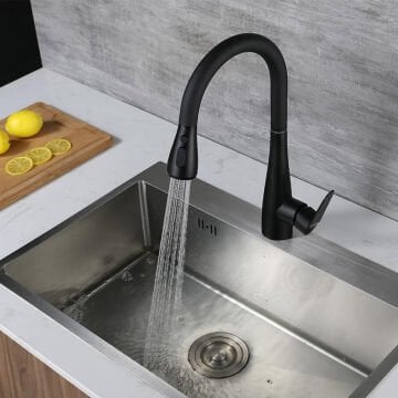 Fause Spiralli Eviye Bataryası Pull Down 3 Fonksiyonlu Siyah KTE125-B