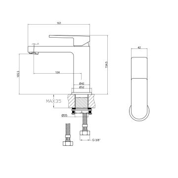 Fause Lavabo Bataryası Piedra Fırçalanmış Nikel KLB122-BR