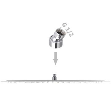 Fause Ankastre Duş Başlığı Borulu Kare Slim Metal 50x50 cm Tavandan