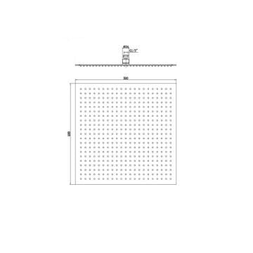 Fause Ankastre Duş Başlığı Borulu Kare Slim Metal 50x50 cm Tavandan