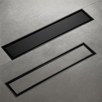 Fause Komple Çelik Seramik Uyumlu Ankastre Lineer Duş Kanalı 40 cm Siyah KSZ105-40-B