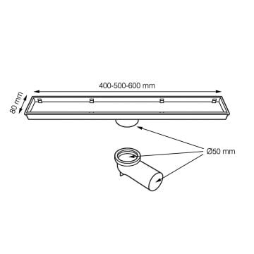 Fause Komple Çelik Seramik Uyumlu Ankastre Lineer Duş Kanalı 40 cm Siyah KSZ105-40-B