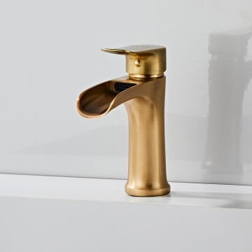 Fause Lavabo Bataryası Şelale Fırçalanmış Altın KLB112-BG