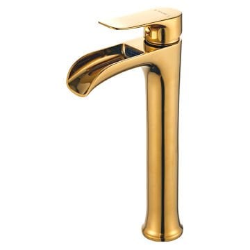 Fause Yüksek Çanak Lavabo Bataryası Şelale Altın Gold KSL112-G