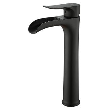 Fause Yüksek Çanak Lavabo Bataryası Şelale Siyah KSL112-B