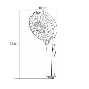 Fause El Duş Başlığı 9 Fonksiyonlu Siyah KE125-B