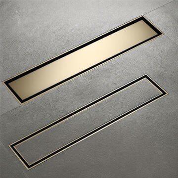 Fause Komple Çelik Seramik Uyumlu Ankastre Lineer Duş Kanalı 50 cm Mat Altın KSZ105-50-BG