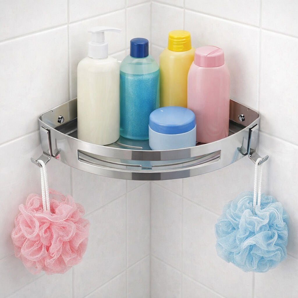 Fause Banyo Köşe Rafı 304 Paslanmaz Çelik 23x23 cm KBK100