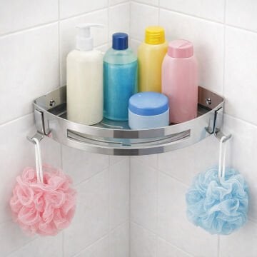 Fause Banyo Köşe Rafı 304 Paslanmaz Çelik 23x23 cm KBK100