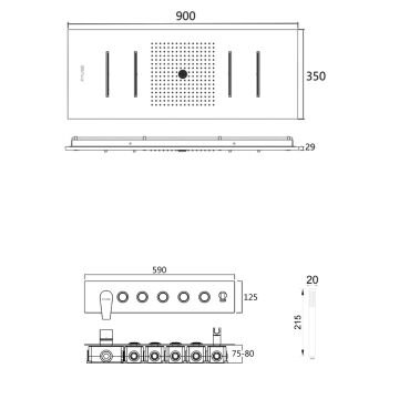 Fause Ankastre Kombine Duş Seti Tavandan 4 Fonksiyonlu FAU113