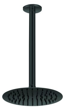 GPD Ankastre Duş Başlığı Oval Slim Metal Ø20 cm Siyah ADS18-S