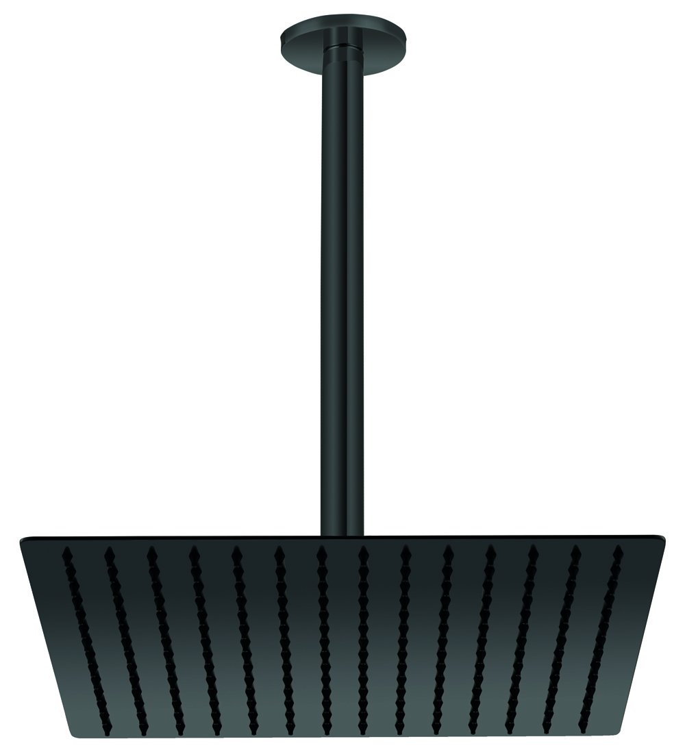 GPD Ankastre Duş Başlığı Kare Slim Metal 30x30 cm Siyah ADS21-S