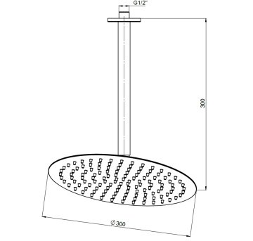 GPD Ankastre Duş Başlığı Oval Slim Metal Ø30 cm Siyah ADS22-S