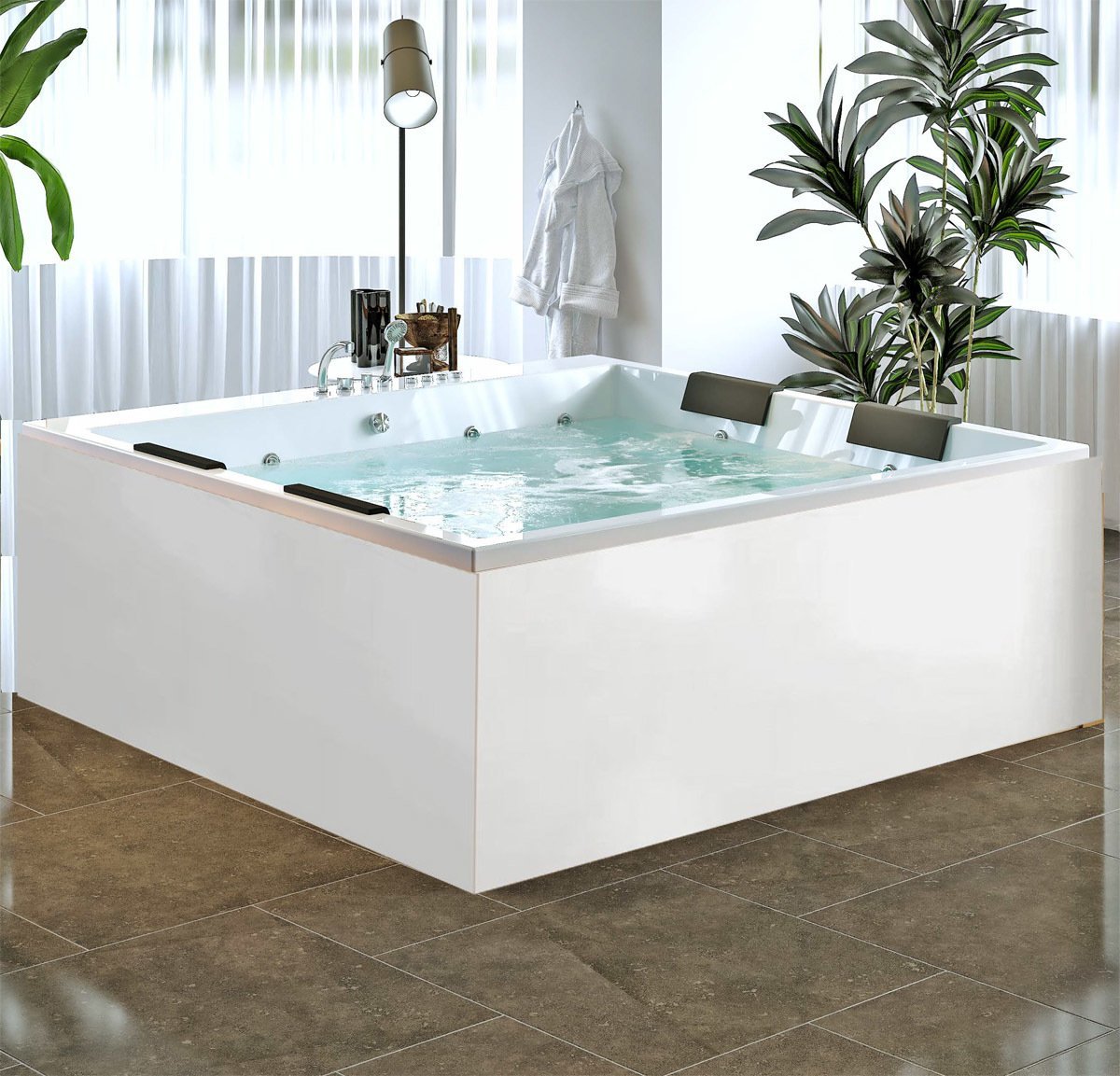 S'tina Özel 4 Kişilik Bahçe Küvet Jakuzi Bergama 140x140 cm - Jakuzi Sistem1