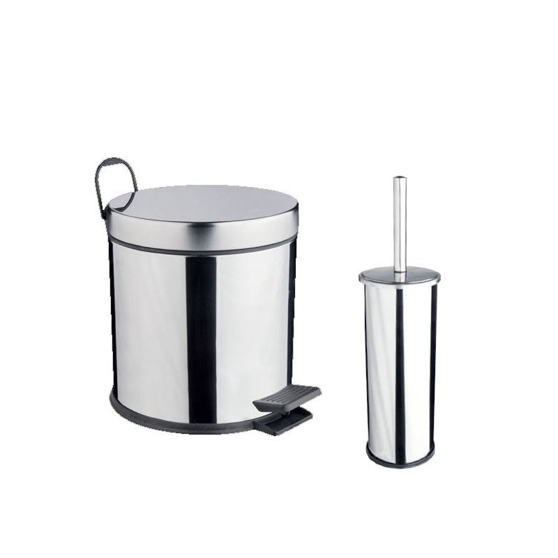 2'li Çöp Kovası Banyo Seti Krom