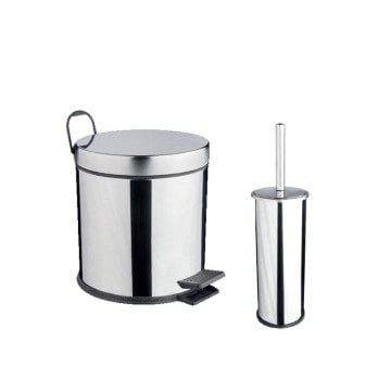 2'li Çöp Kovası Banyo Seti Krom