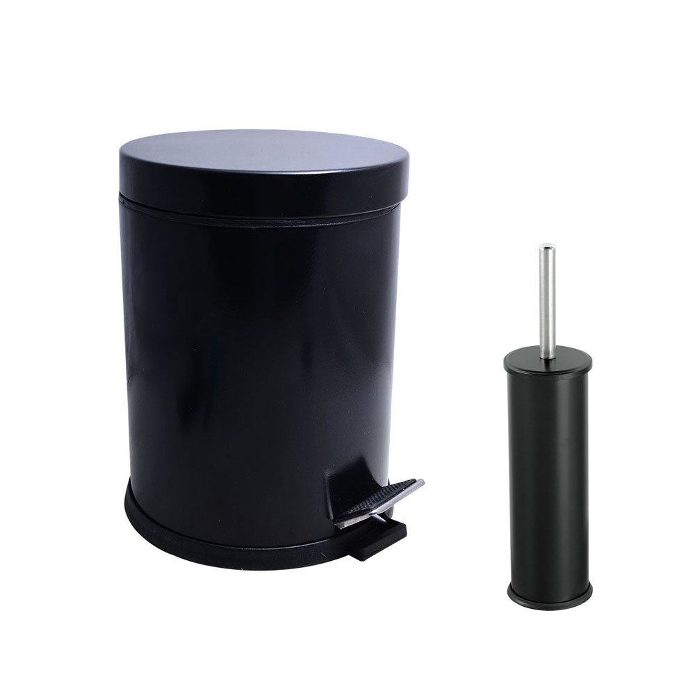 2'li Çöp Kovası Banyo Seti Siyah