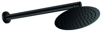 GPD Ankastre Duş Başlığı Oval Slim Metal Ø20 cm Siyah ADS28-S