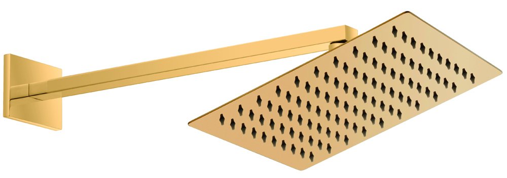 GPD Ankastre Duş Başlığı Kare Slim Metal 25x25 cm Altın ADS29-A