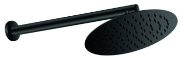 GPD Ankastre Duş Başlığı Oval Slim Metal Ø25 cm Siyah ADS30-S