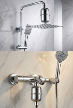 Fause Banyo Su Arıtma Cihazı Duş Filtresi 15 Aşama Filtreli Saç ve Cilt Dostu Klor Kireç Önleyici KSU201