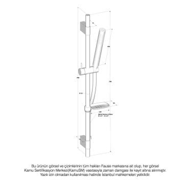 Fause Sürgülü Duş Seti Pirinç Başlık Siyah KSS101-B
