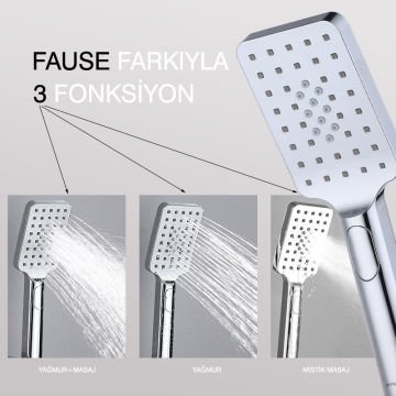 Fause Sürgülü Duş Seti 3 Fonksiyonlu KSS122
