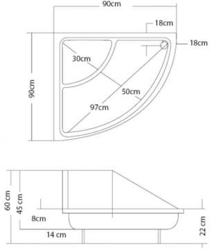S'tina Oval Oturmalı Duş Teknesi Evan 90x90 cm