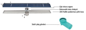 Sukar Duş Kanalı Yalıtım ve Seramik Uyumlu Line 6 60 cm