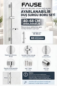 Fause Ayarlanabilir Duş Sürgü Boru Seti KSS199
