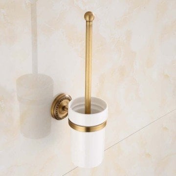 Fause Askılı Tuvalet Fırçası Vintage Antik Pirinç