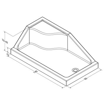 S'tina Monoblok Dikdörtgen Köşe Oturmalı Duş Teknesi Latte 80x120 cm