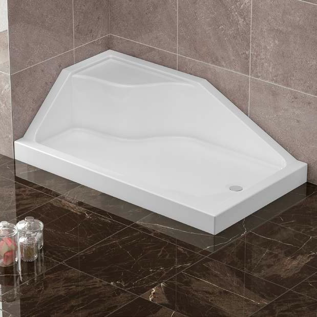 S'tina Monoblok Dikdörtgen Köşe Oturmalı Duş Teknesi Latte 80x120 cm