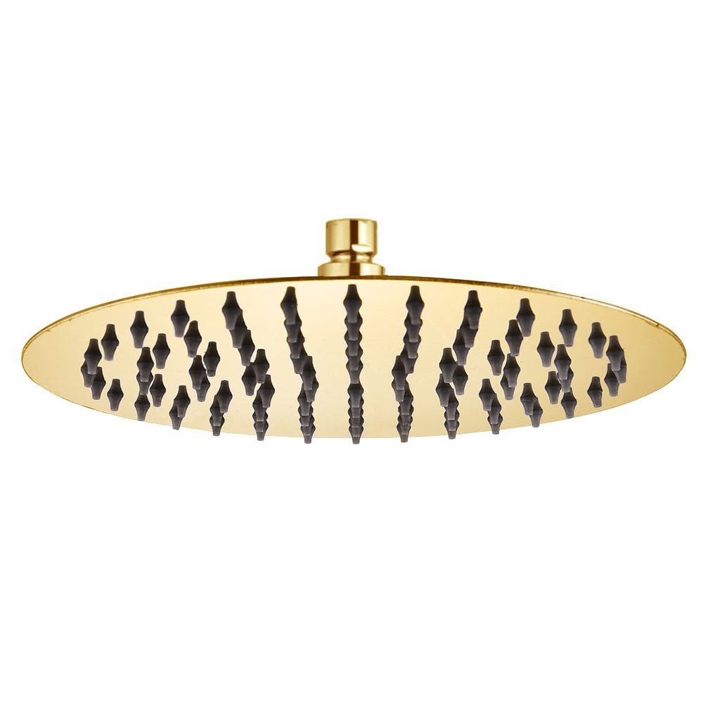 Fause Tepe Duş Başlığı Oval Slim 304 Metal Ø25 cm Altın KTD106-G